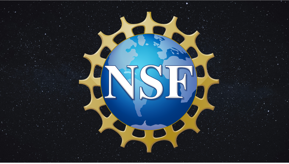 National Science Foundation logo on black starry background